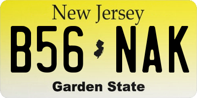 NJ license plate B56NAK