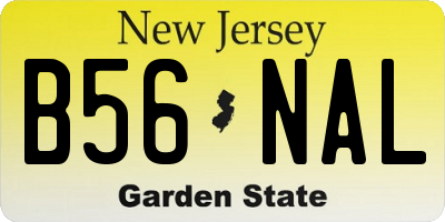 NJ license plate B56NAL