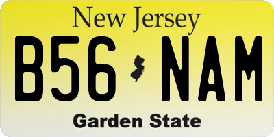 NJ license plate B56NAM