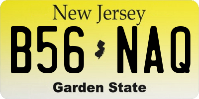 NJ license plate B56NAQ
