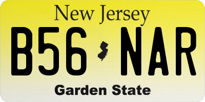 NJ license plate B56NAR