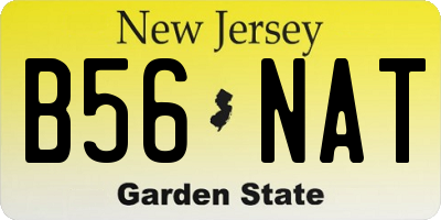 NJ license plate B56NAT