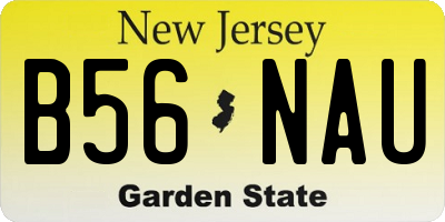 NJ license plate B56NAU