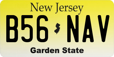 NJ license plate B56NAV