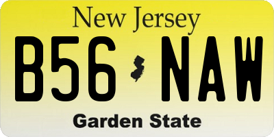 NJ license plate B56NAW