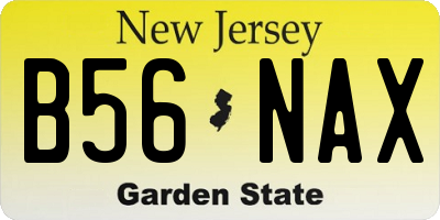 NJ license plate B56NAX