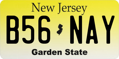 NJ license plate B56NAY