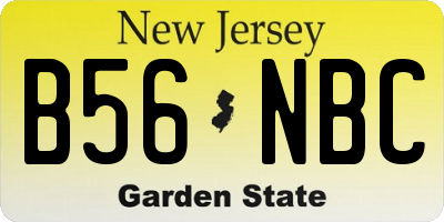 NJ license plate B56NBC