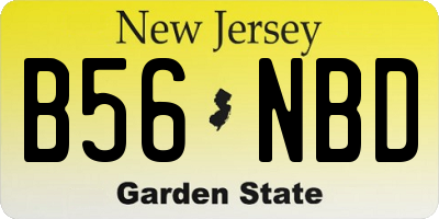 NJ license plate B56NBD