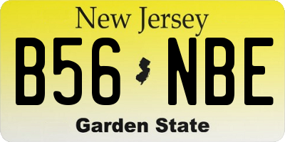 NJ license plate B56NBE