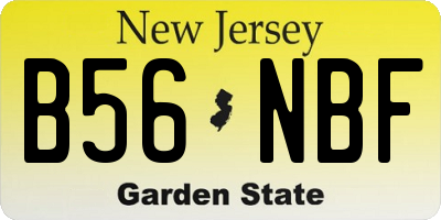 NJ license plate B56NBF