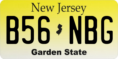 NJ license plate B56NBG