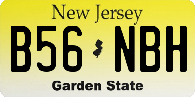 NJ license plate B56NBH