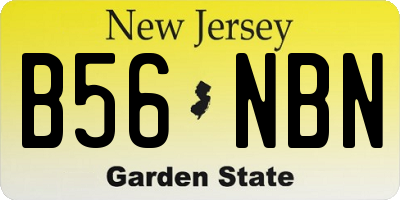 NJ license plate B56NBN