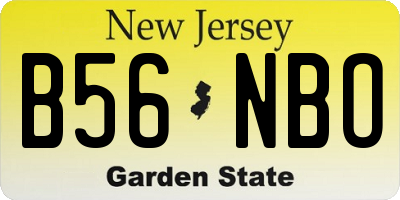 NJ license plate B56NBO