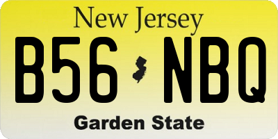 NJ license plate B56NBQ