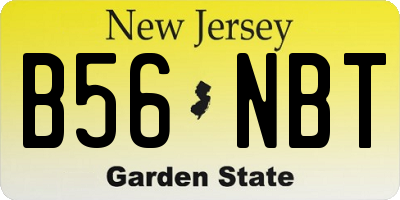 NJ license plate B56NBT