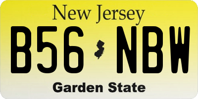 NJ license plate B56NBW