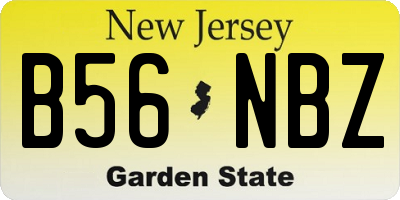 NJ license plate B56NBZ