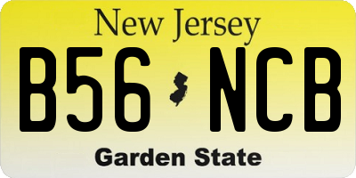 NJ license plate B56NCB