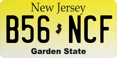 NJ license plate B56NCF