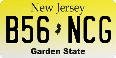 NJ license plate B56NCG