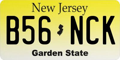 NJ license plate B56NCK