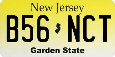 NJ license plate B56NCT