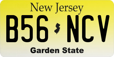 NJ license plate B56NCV