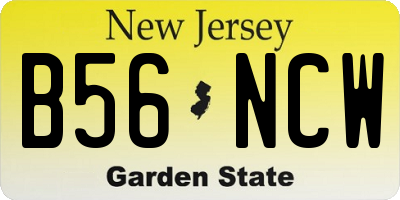 NJ license plate B56NCW