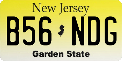 NJ license plate B56NDG