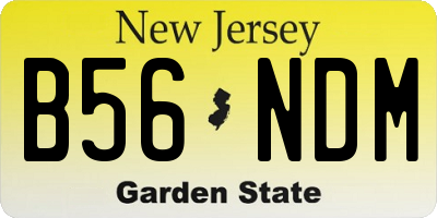 NJ license plate B56NDM