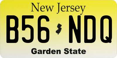 NJ license plate B56NDQ