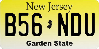 NJ license plate B56NDU