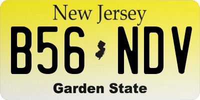 NJ license plate B56NDV