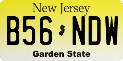 NJ license plate B56NDW