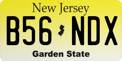 NJ license plate B56NDX