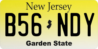 NJ license plate B56NDY