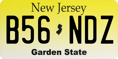 NJ license plate B56NDZ