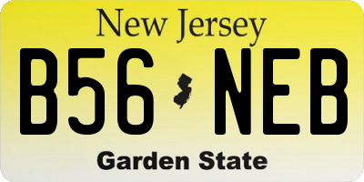 NJ license plate B56NEB