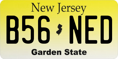 NJ license plate B56NED
