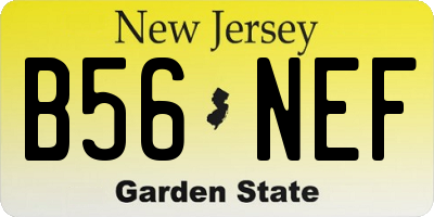 NJ license plate B56NEF