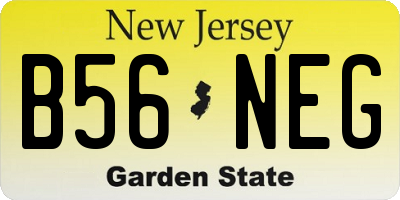 NJ license plate B56NEG