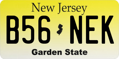 NJ license plate B56NEK