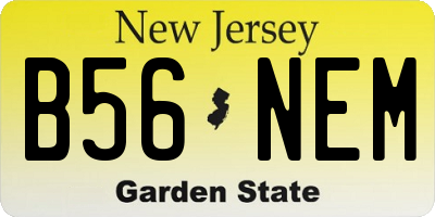 NJ license plate B56NEM