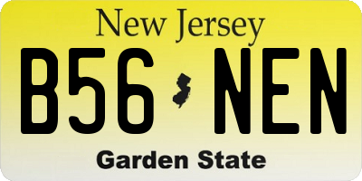 NJ license plate B56NEN
