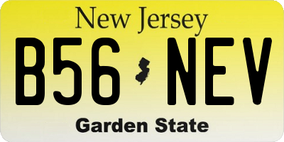 NJ license plate B56NEV