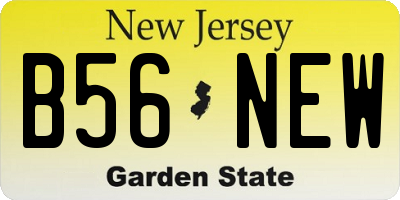 NJ license plate B56NEW