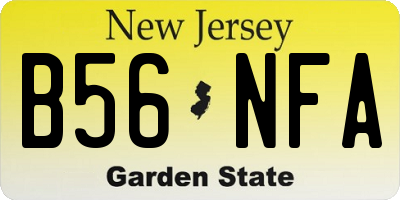 NJ license plate B56NFA