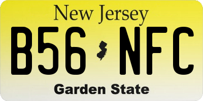 NJ license plate B56NFC